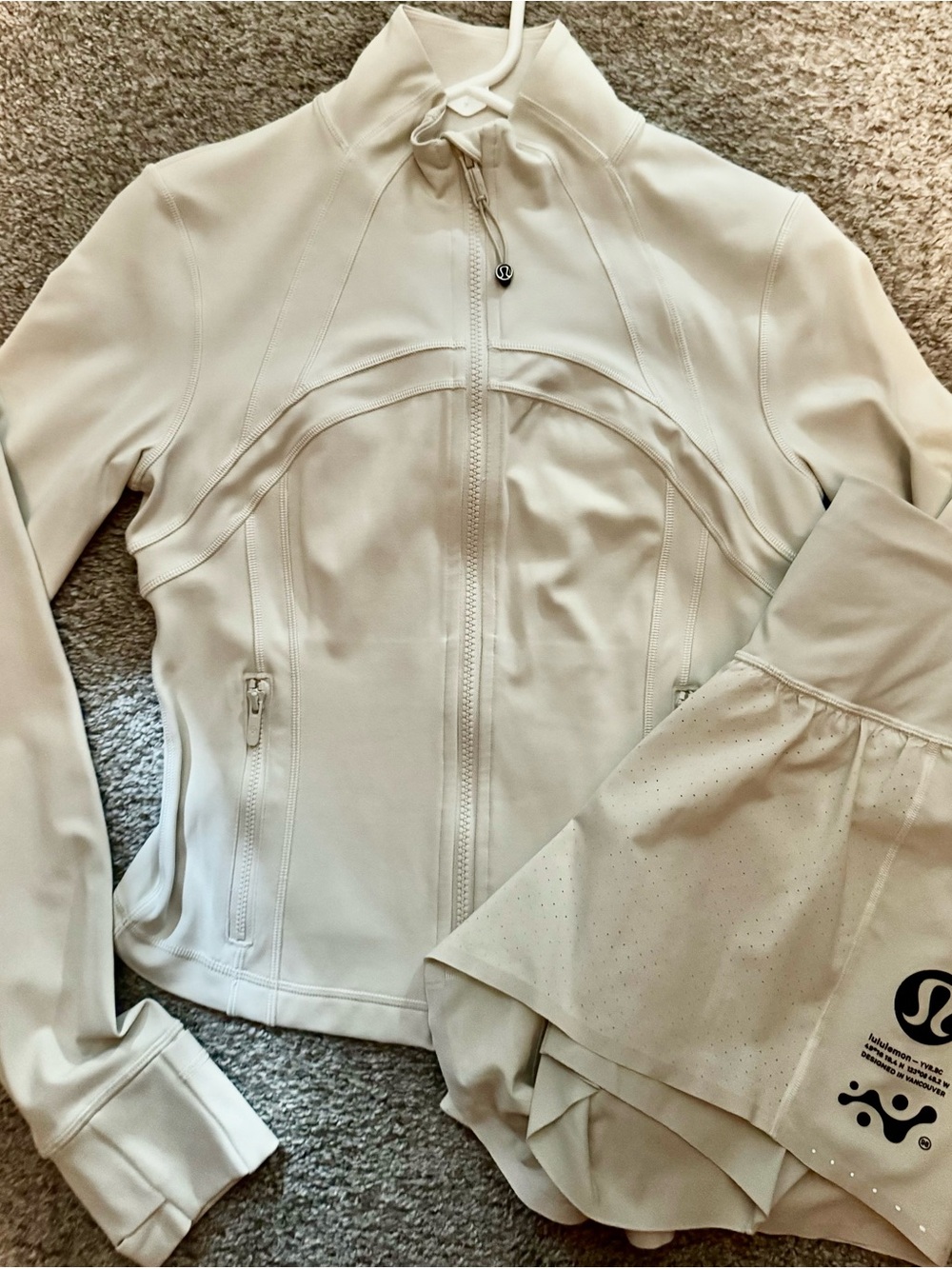 lululemon Cropped Define Jacket & nulux road to trail shorts